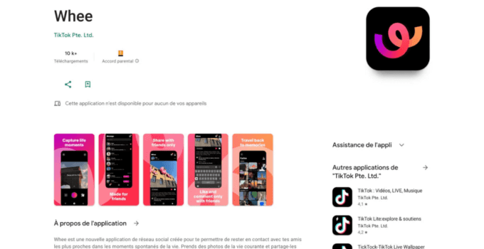 ByteDance lance Whee, une app photo similaire à Instagram après